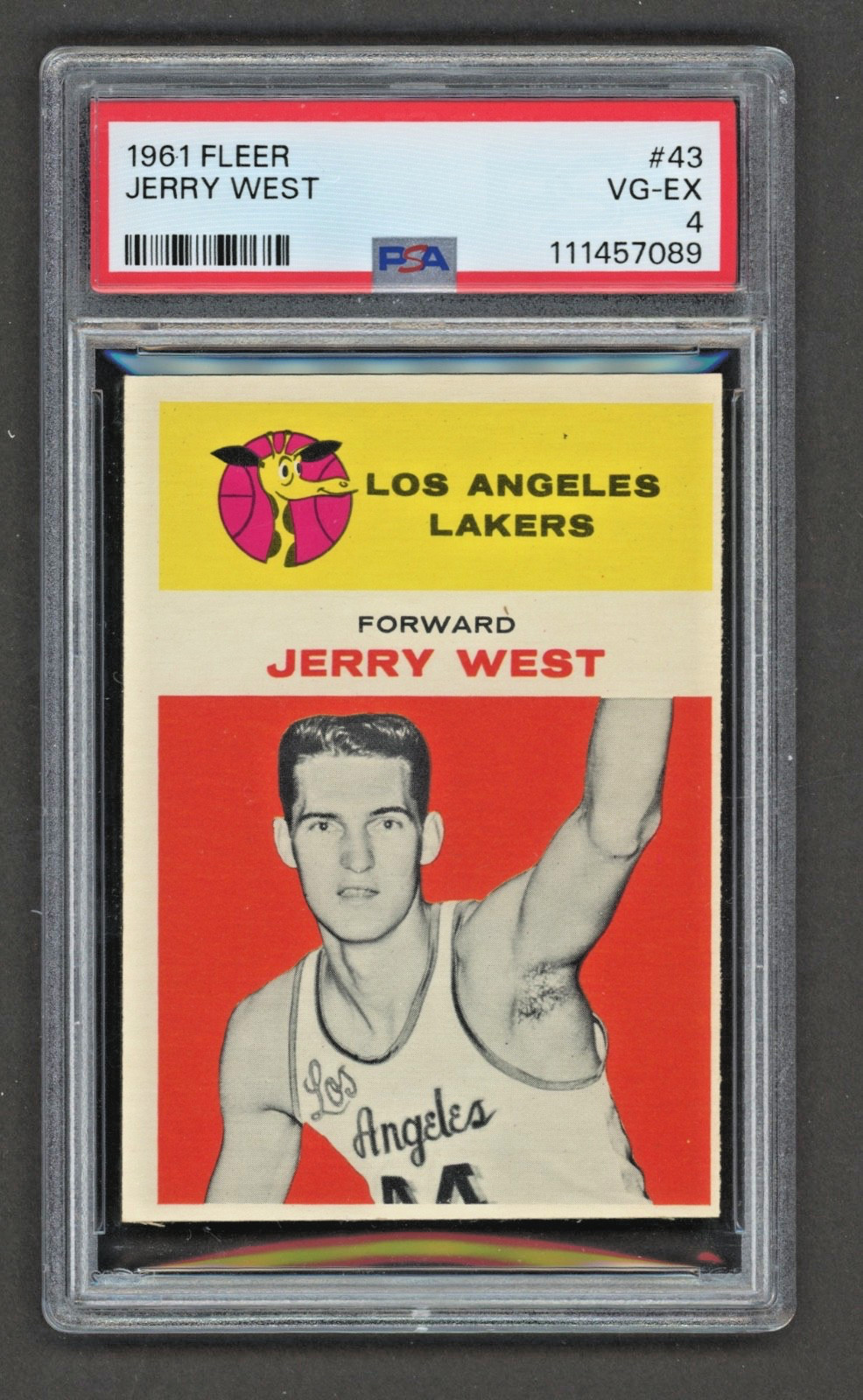 1961 Fleer #43 JERRY WEST ROOKIE PSA 4 VG-EX "NEW TO THE HOBBY - SHARP CORNERS"