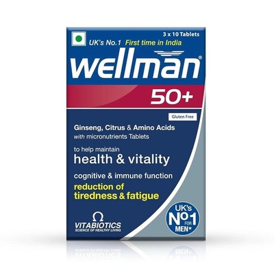 Wellman Multivitamin Tablets for Men Aged 50+ Support Health & Vitality 30 Tabs