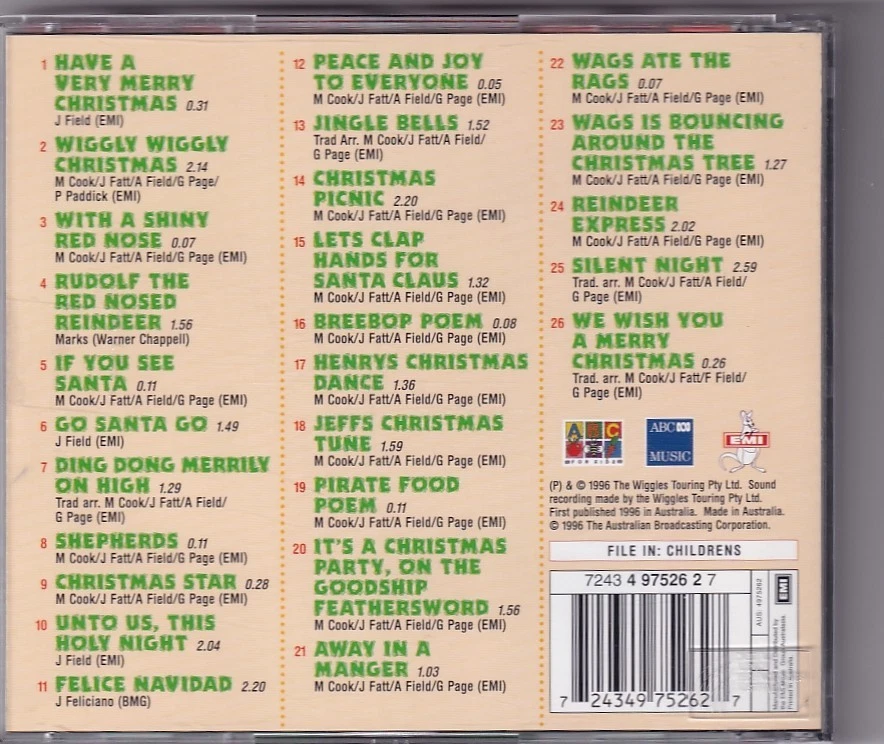 The Wiggles Wiggly, Wiggly, Christmas original cd 1996 - Image 2 of 2