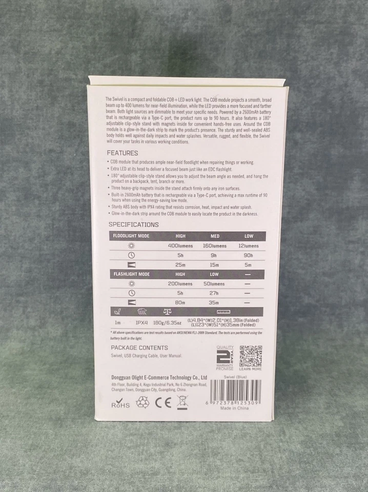 Olight Swivel Blue Limited Edition 400lm Rechargeable Clip-on Magnetic IPX4 - Image 3 of 4