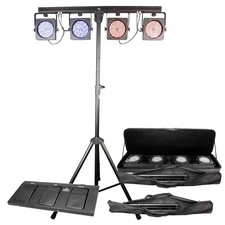 CHAUVET DJ 4BAR USB DMX LED Wash Light System w/Tripod, Travel Bags  Footswitch