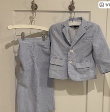 Gino Giovanni Boys Seersucker 2 Button Suit Size 2T