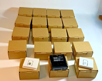 LOT of 19 NEW Ruptela Trace5 4G LTE Trackers + 19 VIEW.net SIM Cards & Harness