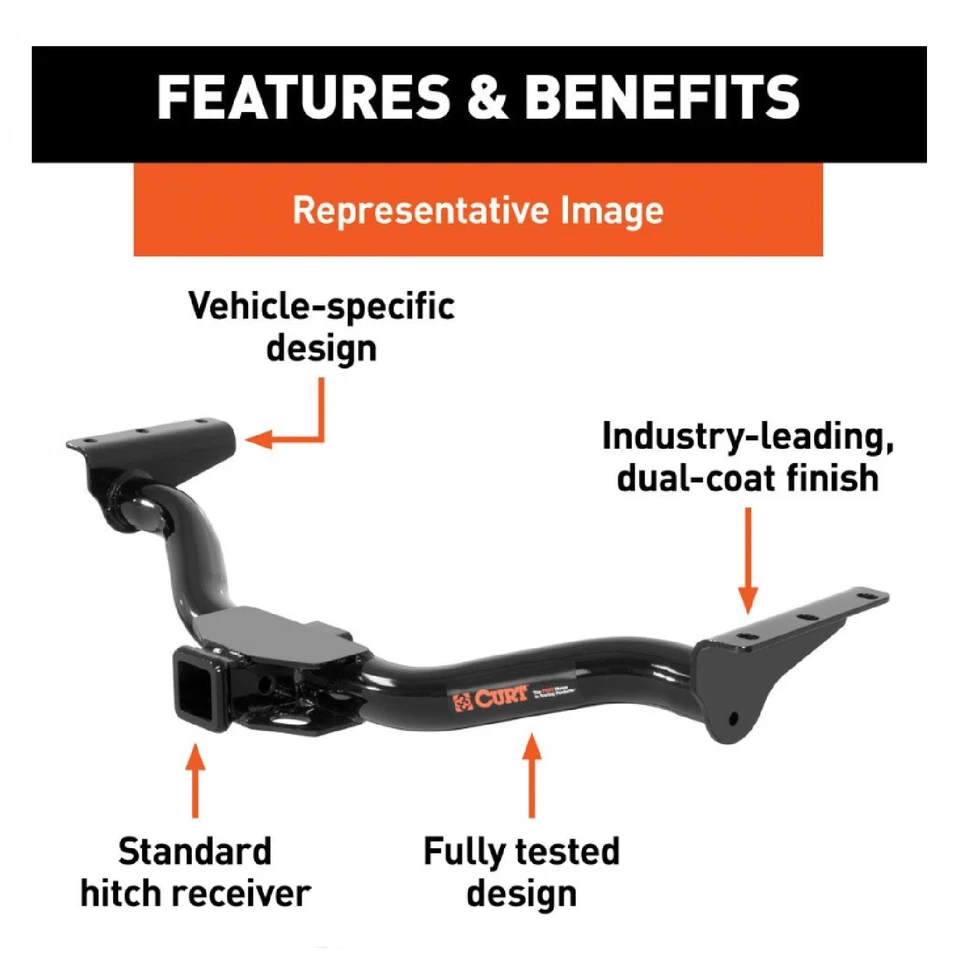 Curt Class 3 Trailer Hitch 13055 for Ford E-150 / E-250 / E-350 Vans Foto 2 de 4