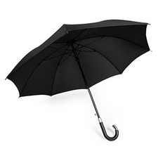ELITE UMBRELLA Classic Black - Quality Cane Umbrella with Automatic Open,