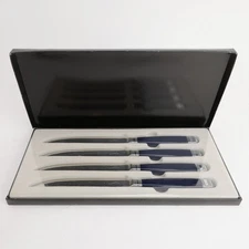 Continental Navy by Mikasa 9.25" Set of 4 Steak Knives New Old Stock No Monogram