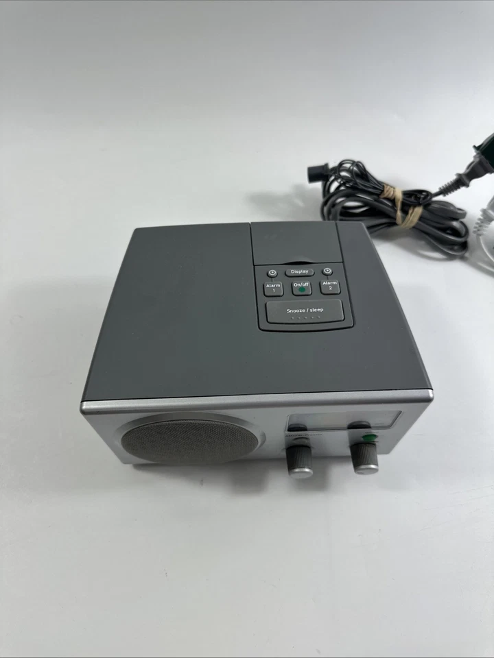 Boston Acoustics Recepter Radio AM FM Dual Alarm Clock Gray Works Tested - Image 2 of 4