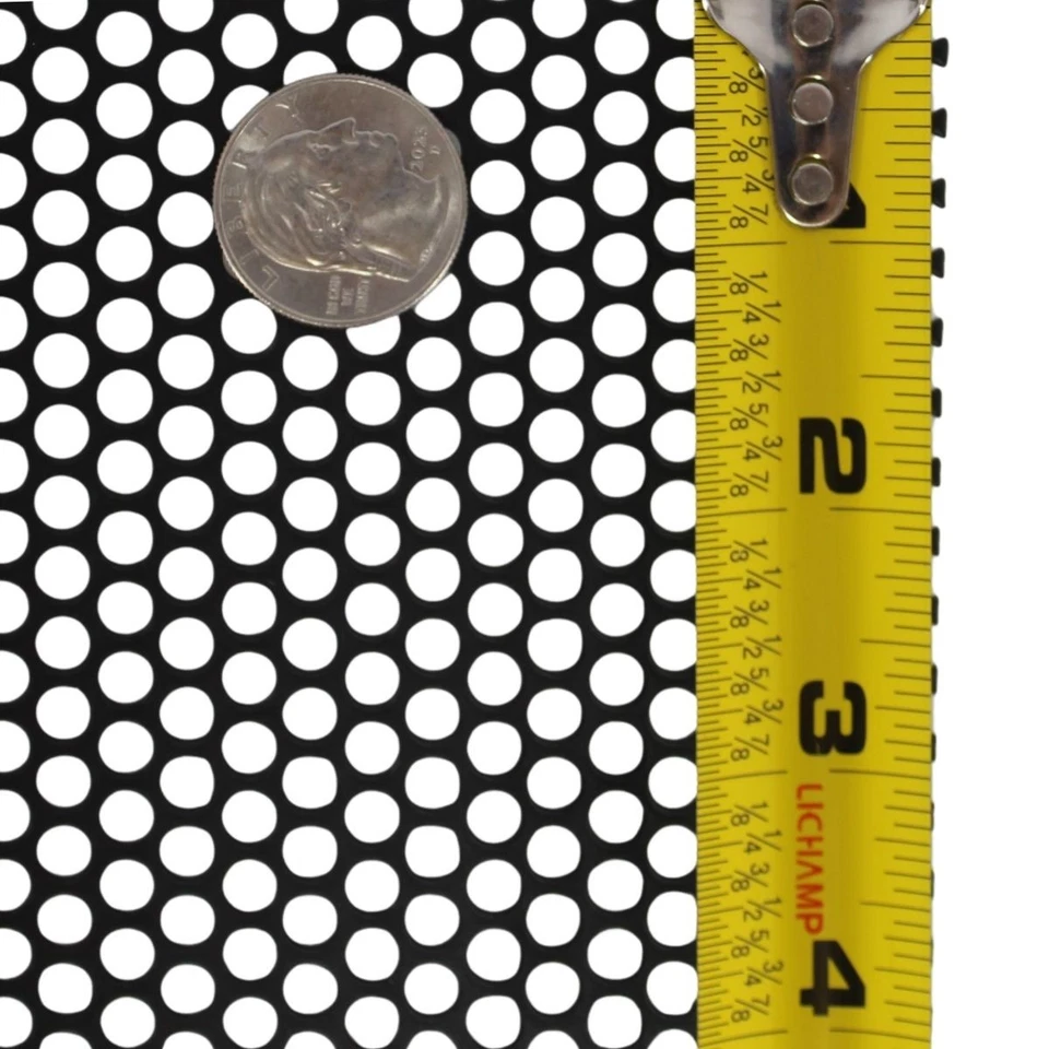 Tubo de audio 2' x 3' x 1,22 mm acabado metal negro malla completa rejilla hoja 5/32 orificios Foto 2 de 4