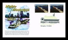 DR JIM STAMPS US COVER MIGHTY MISSISSIPPI IMPERFORATE FDC COMBO PANDA CACHET