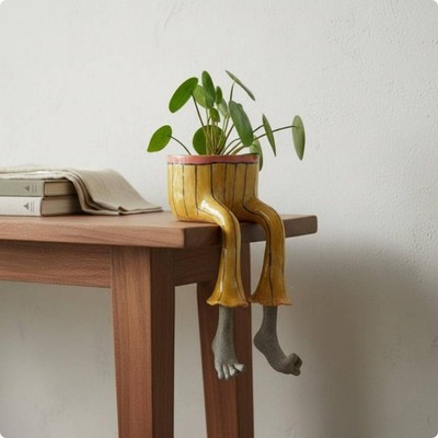 Unterkörper Pflanzgefäß schrulliges Design Beine Pflanzgefäß Unikat Geschenk für Regal, Wohnen