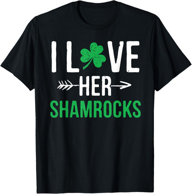 I Love Her Shamrocks St Patrick's Day Couples Unisex T-Shirt