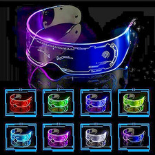 LED Cyberpunk Glasses RGB Light Up Rave Party Cosplay Visor