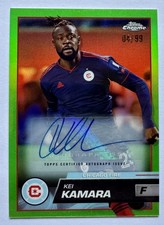 Kei Kamara 2023 Topps Chrome Green Refractor #68 - /99 - Chicago Fire AUTO 