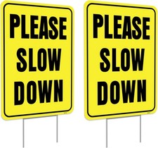 2PC Please Medium Signage, Red, Green, Blue, Yellow, Black, White, Silver