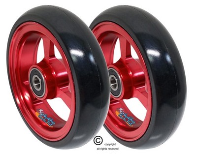 Set of 2 Soft Roll COLOR Caster Wheels in 4'' for Wheelchairs