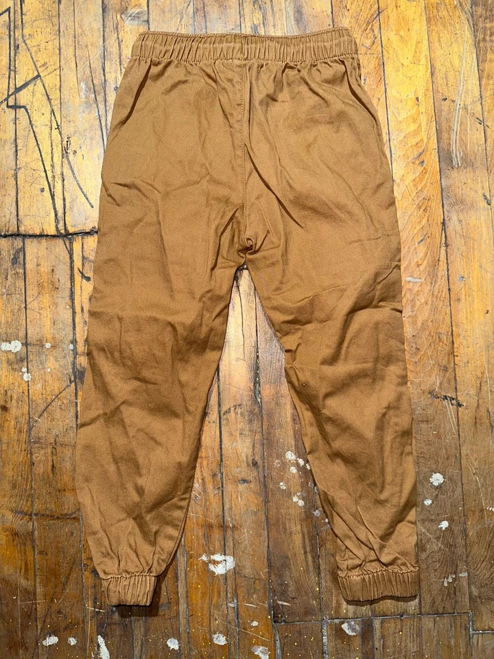 Pantalones Jogger H&M Niños 6 Marrón Pierna Cónica Cortada Bolsillo Cintura Elástica Cordón Foto 3 de 4
