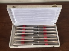 Coffret De 12 Couteaux Boulanger Métal Argenté No Christofle 