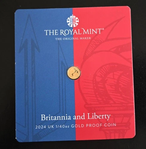 2024 1/40 oz Gold The Royal Mint Britannia and Liberty Gold Proof Coin