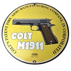 Vintage Colt Firearms Sign - Single Action M1911 Pistol Guns Porcelain Gas Sign