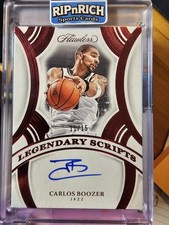 2024-25 Panini Flawless Carlos Boozer Legendary Scripts Ruby Auto /15 Utah Jazz