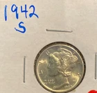 1942-S Silver Mercury Dime - 90% Silver