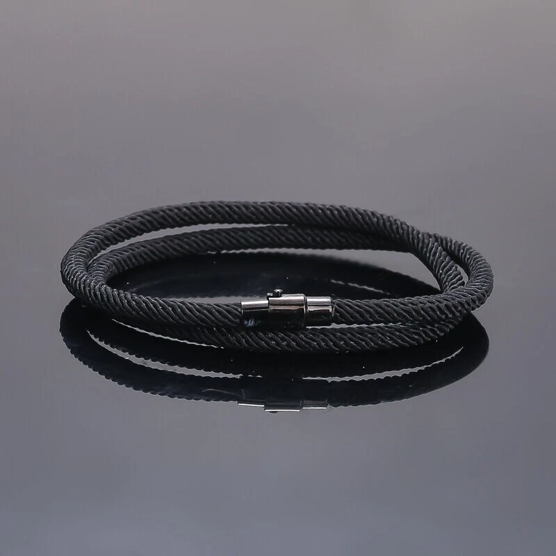Novel Minimalist Mens Milan Rope Bracelet Double Layer Survival Bracelets Chain - Image 4 of 4