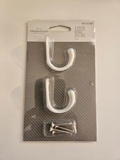 Próg 2-pak pojedynczych haczyków na szlafrok - białe wykończenie