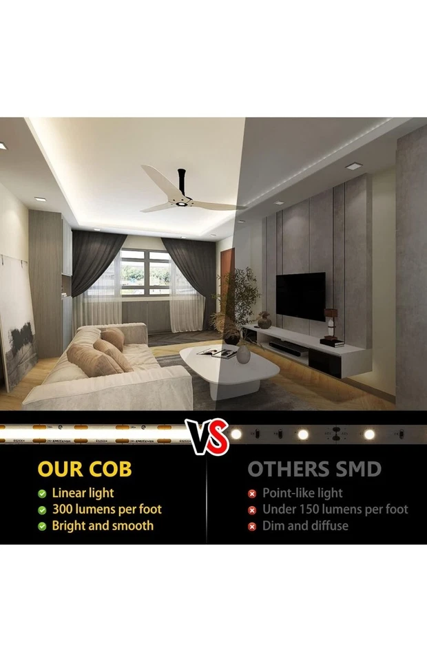 LED strip lights, 4000K light, 24V, 300 lumens, 16.4 feet, 3 W/ft, UL listed - Image 2 of 4