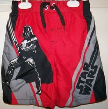 Star Wars Darth Vader Black Red Swim Board Shorts Trunks Boys Size 5 NWT