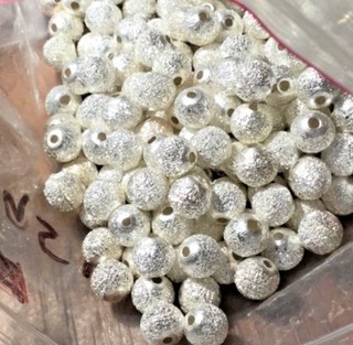 15 Solid Sterling Heavy Duty Beads Sterling Silver Stardust Beads 7 MM !!