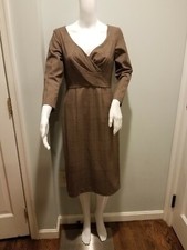 Nine West Size 4 Dress Brown with Plaid Lines