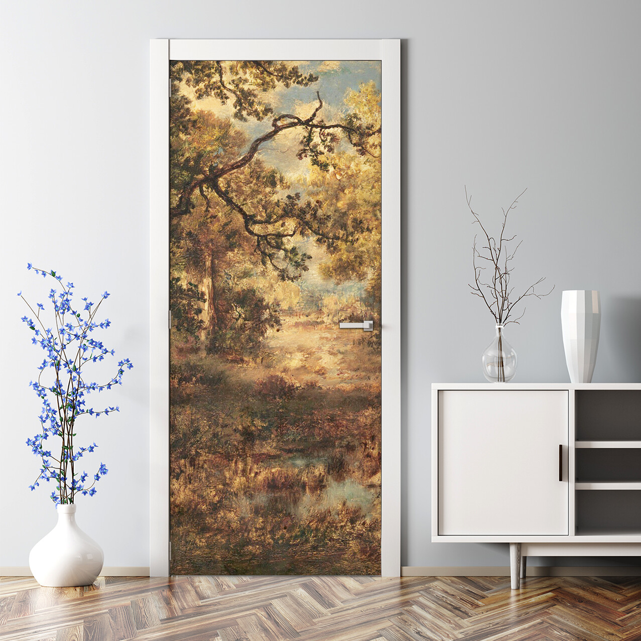 Autumn Forest design impressionism landscape country oil painting Door Decal