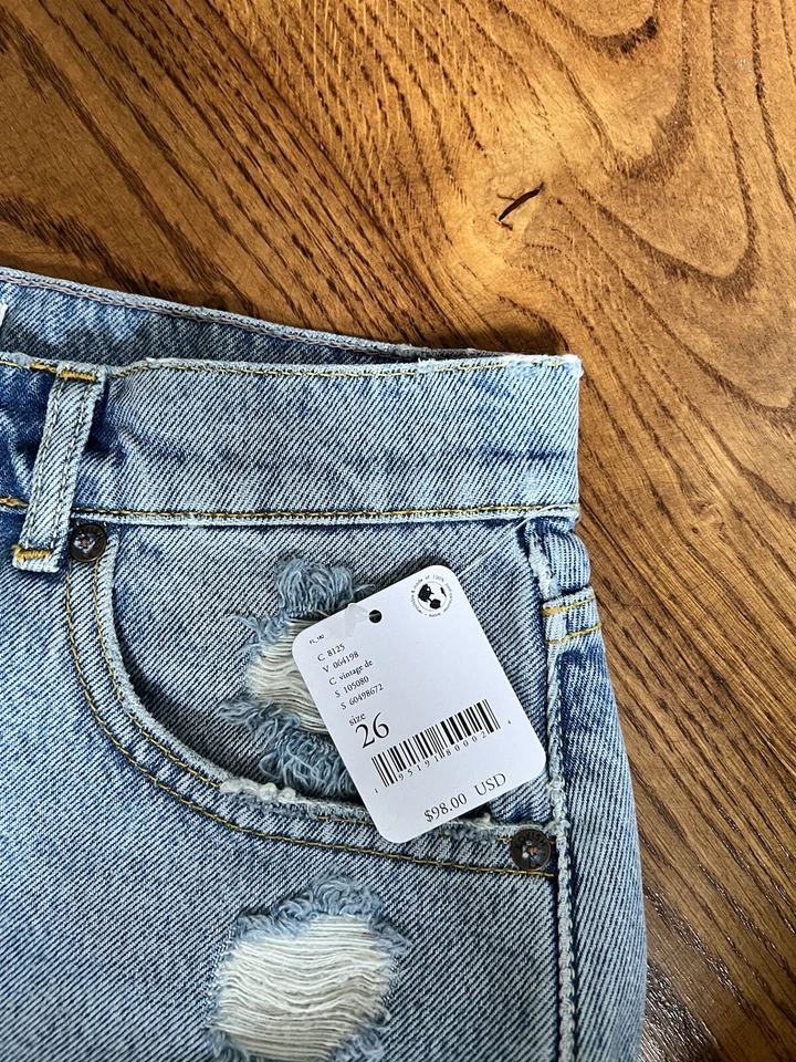 Free People Blue Boyish The Cody Shorts - Size 26 - Image 3 of 4