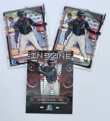 Adriel Radney 2024 Bowman Draft 3 card Lot: In Tune, Refractor and Chrome