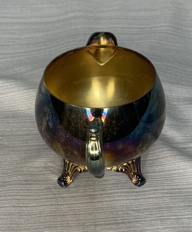 Crema con patas enchapada en plata ONEIDA, estilo victoriano Foto 2 de 4