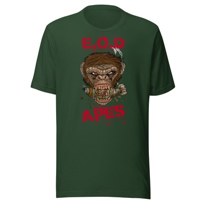 EOD Apes Teeshirt - Large Front Image - Red Letters