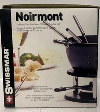 Swissmar Noirmont 10 Piece Cast Iron Meat/Cheese Red Fondue Set