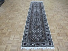 2'9 x 10 Runner Hand Knotted Ivory Mahi Tabrez Oriental Rug With Silk G9469