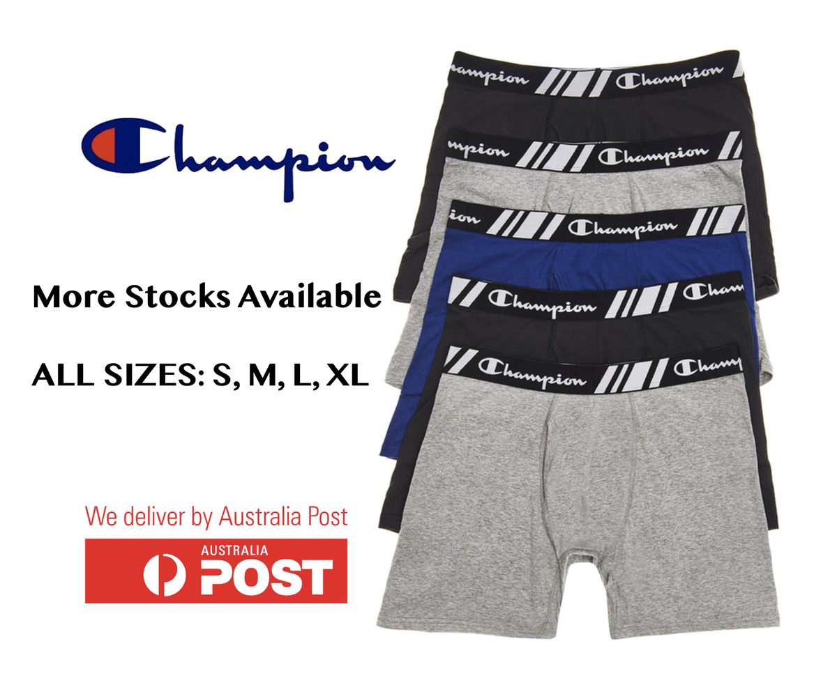 Champion Men's Boxers Briefs Men Underwear Black/Grey/Blue, 5pk