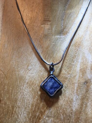 Vintage Pia sterling silver and sodalite pendant … - image 1
