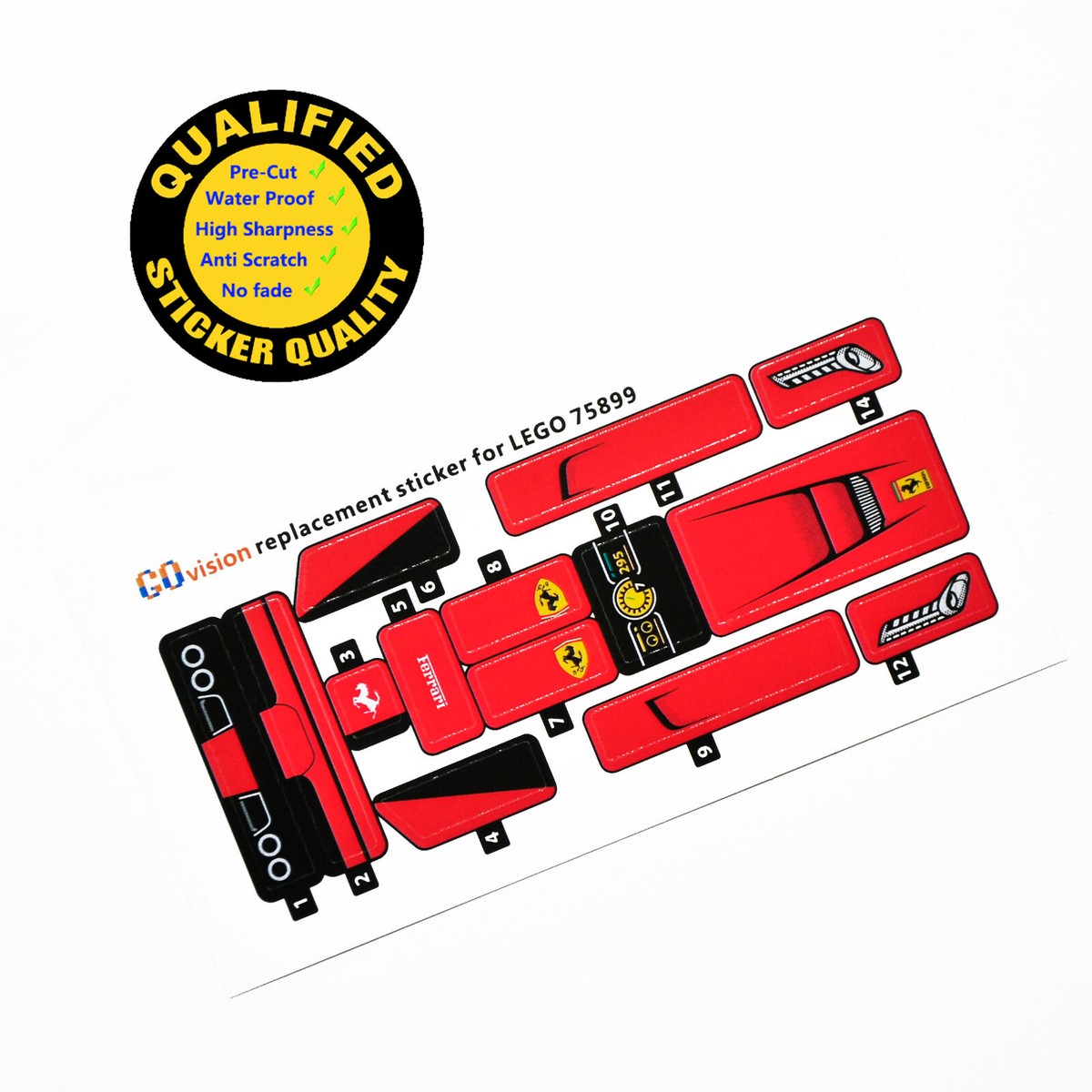 Foglio Adesivi Sostitutivi Personalizzati Per LEGO 75909 - Sticker