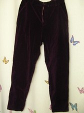 Plum purple velvet velour straight leg curvy fit pants size 12 semi vintage