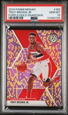 Troy Brown Jr.🏀2019-20 Panini Mosaic 🐍Snakeskin Purple & Gold  04/20 PSA 10;