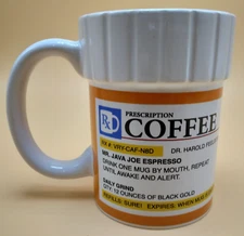 Coffee Cup Mug Prescription Bottle Big Mouth Toys Dr. Harold Feelgood Refill