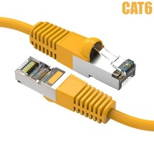 0.5FT Cat6 RJ45 Ethernet LAN Network SSTP Shielded Patch Cable Cord 26AWG Yellow