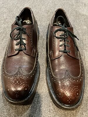 Vintage Nunn Bush Derby Shoes | Longwing | Brogue | 10.5 E Nunn Bush Vintage Brown Longwing Wingtip Shoes Men main image 4