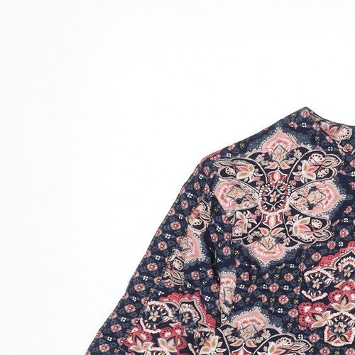 Monsoon Womens Multicoloured Geometric Cotton Basic Blouse Size S Round Neck - B - Picture 6 of 10