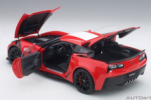 1/18 AUTOart Chevrolet Chevy Corvette C7 Grand Sport Red White Stripes 71274 - Picture 4 of 6