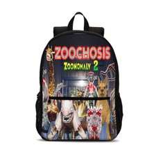 Zoochosis Cartoon Backpack Print Cute Look for Boys Girls School Travel 18.5in
