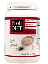 ProtiDiet Hot Cocoa - 1 Jar - 15 Grams of Protein - 21 Servings
